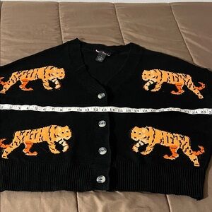 Black Tiger Pattern Cardigan